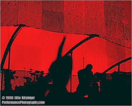 Live U2 concert photo of Bono