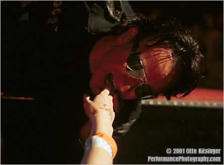 Live U2 concert photo of Bono