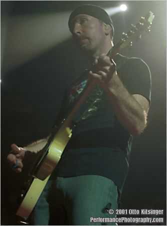 Live U2 concert photo of The Edge