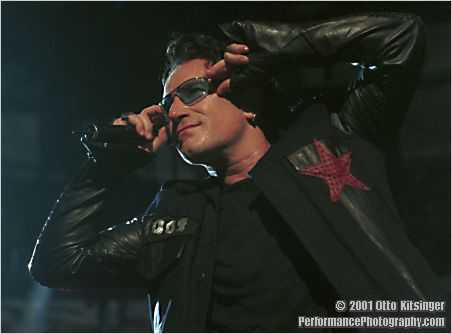 Live U2 concert photo of Bono