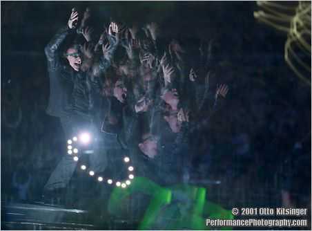 Live U2 concert photo of Bono