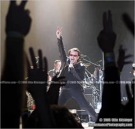 Live concert photo of Bono