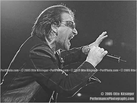 Live concert photo of Bono