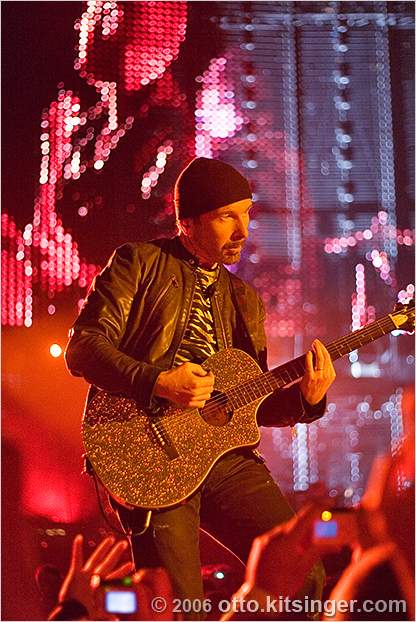 Live U2 concert photo of The Edge