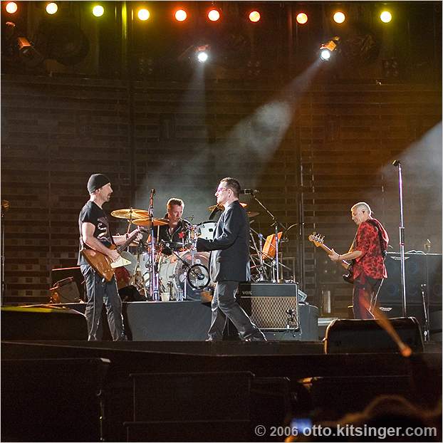 Live concert photo of The Edge, Larry Mullen Jr, Bono, Adam Clayton