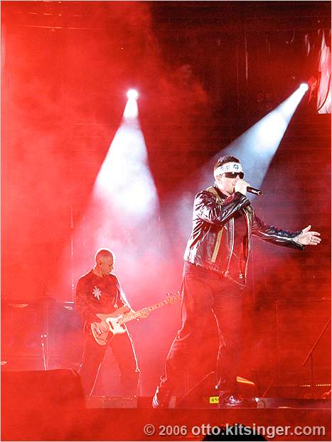 Live concert photo of Adam Clayton, Bono