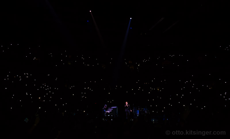 Live concert photo of The Edge, Bono