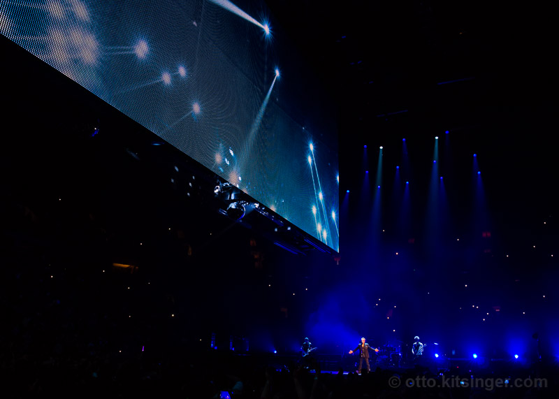 Live concert photo of The Edge, Bono, Larry Mullen Jr, Adam Clayton