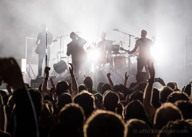 Live concert photo of The Edge, Bono, Larry Mullen Jr, Adam Clayton