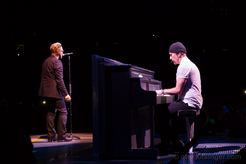 Live concert photo of Bono, The Edge